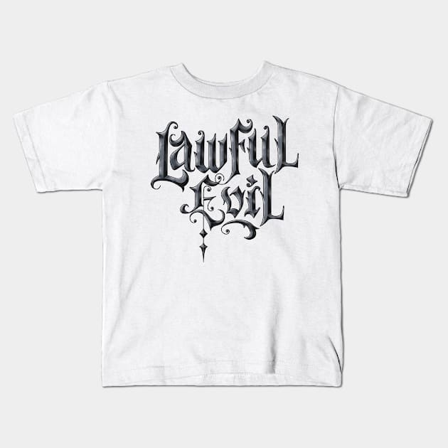 Alignment: Lawful Evil Kids T-Shirt by Jo Tyler